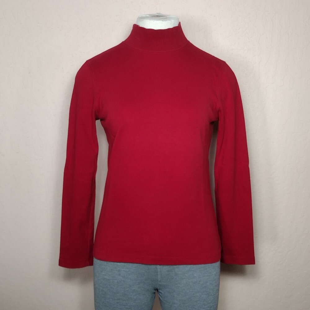 St. John's Bay Womens Classic Mock Neck, Long Sleeve T-Shirt - Picture 2 of 10